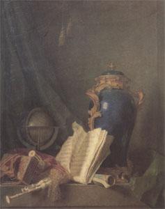 Henri-Horace Roland de La Porte Still Life with a Vase of Lapis a Globe and Bagpipes (san 05) Germany oil painting art